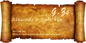 Gibicsár Zsófia névjegykártya